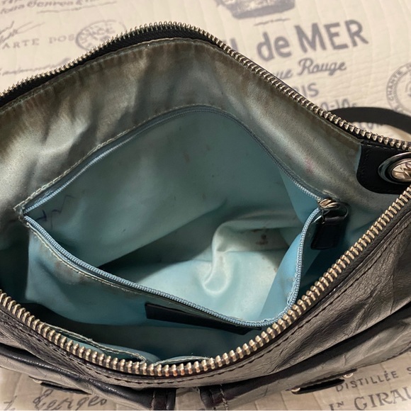 COACH Poppy Leather Hippie Purse Black Leather. Crossbody bag. Handbag. Preowned - Picture 12 of 16